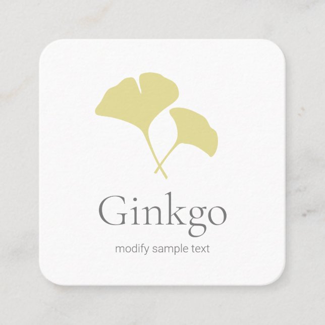 Carte De Visite Carré Logo Ginkgo Leaf (Devant)