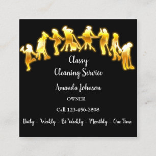 Carte De Visite Carré Logo Gold Logo Maid Black Lux