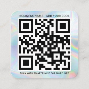 Carte De Visite Carré Logo Holographique Personnalisé et Code QR do-it-y