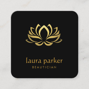 Carte De Visite Carré Logo Lotus Lotus Lotus Guérison Yoga Holistic