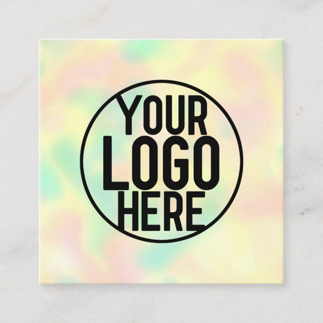 Carte De Visite Carré Logo minimaliste moderne de l'holographe arc-en-ci (Devant)