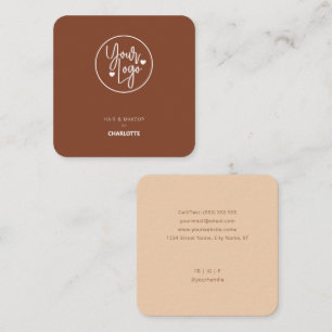Carte De Visite Carré Logo Moderne Simple Minimale Tons Terre