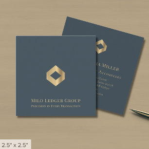 Carte De Visite Carré Logo personnalisé de conseil en comptabilité de lu