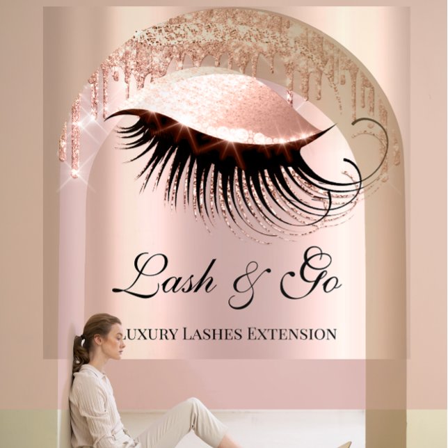 Carte De Visite Carré Logo personnalisé du Rose d'extension Eyelash de m (Makeup Artist Eyelash Extension Rose Custom Logo Square Business Card)
