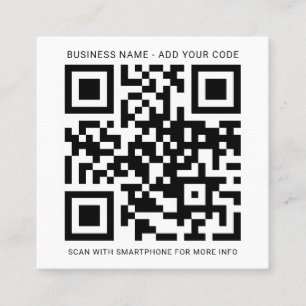 Carte De Visite Carré Logo personnalisé et code QR Créer votre propre