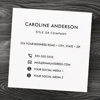 Carte De Visite Carré Logo personnalisé icônes de médias sociaux réseaut