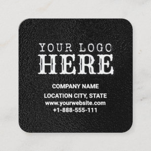 Carte De Visite Carré Logo personnalisé noir de luxe et code QR carré po