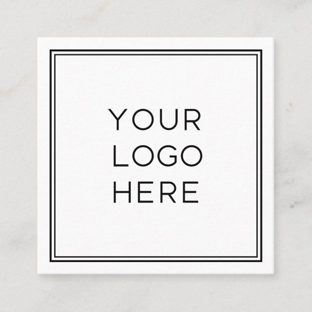 Carte De Visite Carré Logo personnalisé professionnel| Simple et minimal (Devant)