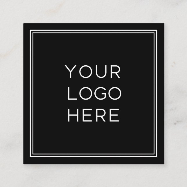 Carte De Visite Carré Logo personnalisé professionnel| Simple et minimal (Devant)