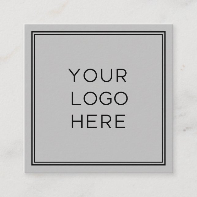 Carte De Visite Carré Logo personnalisé professionnel| Simple et minimal (Devant)