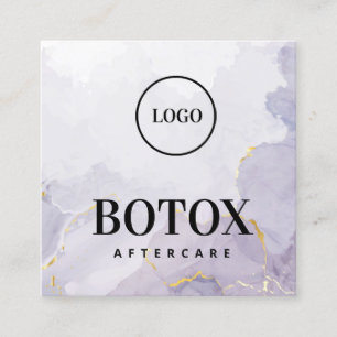 Carte De Visite Carré Logo personnalisé Purple Mauve Botox Aftercare