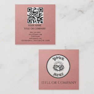 Carte De Visite Carré Logo professionnel moderne code qr