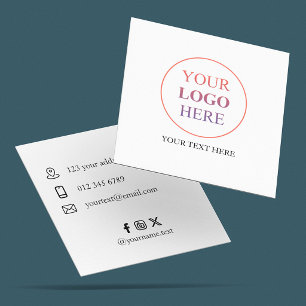 Carte De Visite Carré Logo Promotionnel Personnalisé – Aucune Commande M
