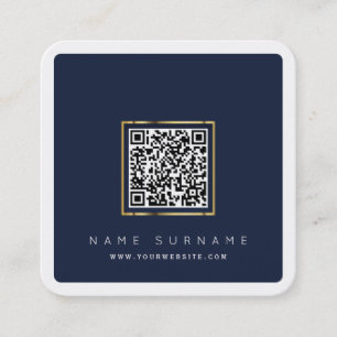 Carte De Visite Carré Logo scannable à code QR moderne 