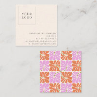Logo super rétro rose rose floral