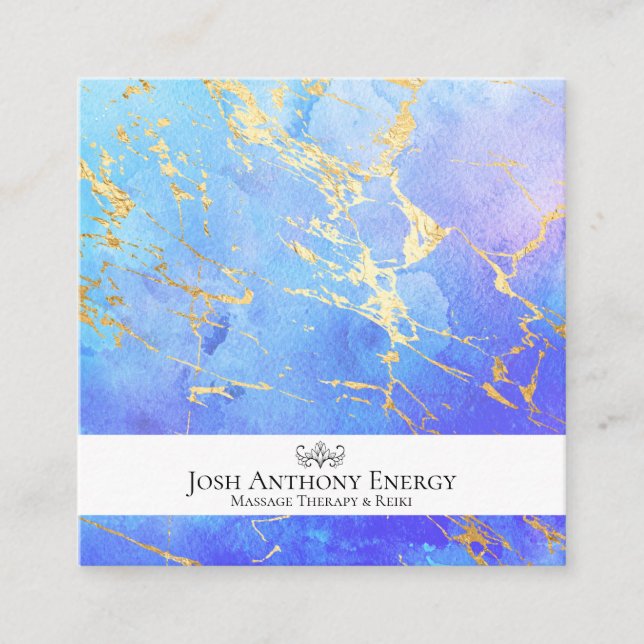 Carte De Visite Carré *~* Lotus Gold Pastel Nebula Galaxy Universe AP3 (Devant)