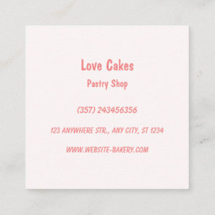 Carte De Visite Carré Love Cakes Floral Mariage Cake