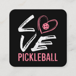 Carte De Visite Carré Love Pickleball Coeur Pickle Ball Femmes Filles En