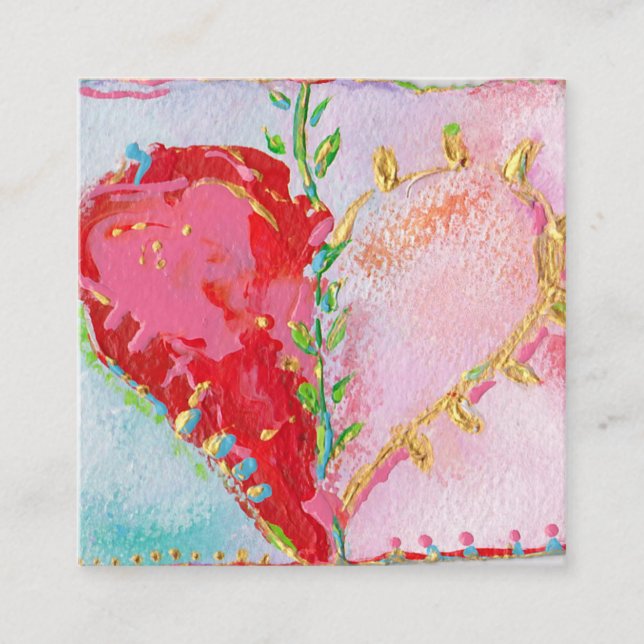 Carte De Visite Carré Lovely Heart (Devant)