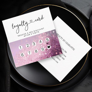 Carte De Visite Carré Loyauté 10 clous Lashes Parties scintillant
