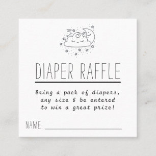 Carte De Visite Carré Lune & Etoiles Baby shower Déchets Raffle Billets
