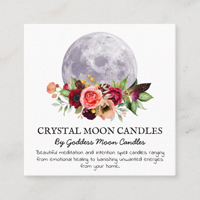 Carte De Visite Carré Lune Intention Candle Spell (Devant)