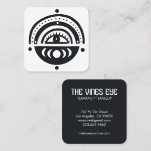Carte De Visite Carré Lunes mystiques à yeux arc-en-ciel Boho magique