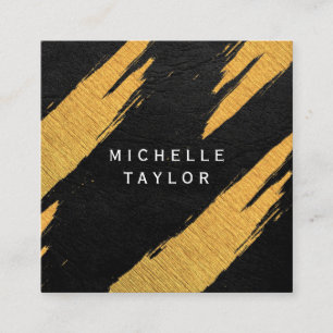 Carte De Visite Carré Lux Faux Gold Marques Artistiques Cuir Imprimer