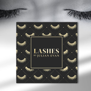 Carte De Visite Carré Luxe Black et Gold Eye lash