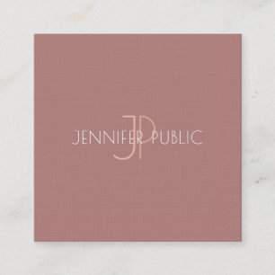 Carte De Visite Carré Luxe Elégant Moderne Design tendance Monogram Plai