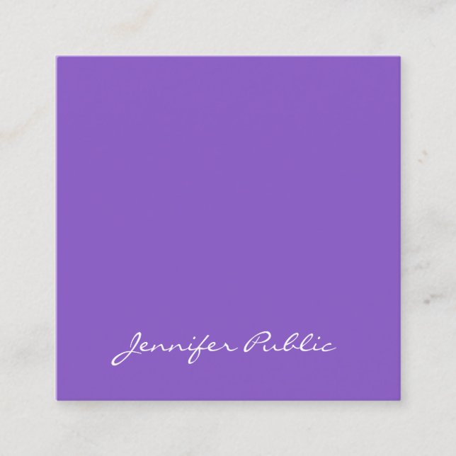 Carte De Visite Carré Luxe en soie violet élégant moderne créatif de (Devant)