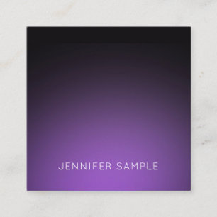 Carte De Visite Carré Luxueux Moderne Propre Design élégant Purple Plain
