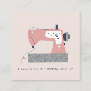 CARTE DE VISITE CARRÉ MACHINE À VOIR DE LA PAIX EN ROSE MERCI SHOPPING