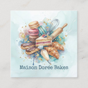Carte De Visite Carré Magasin de Boulangerie Pâtissier Dessert Friandise