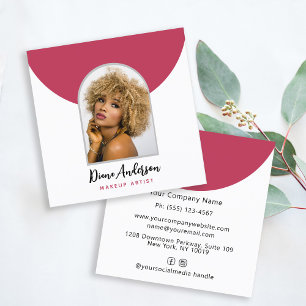 Carte De Visite Carré Magenta Moderne Photo Arch Maquillage industrie de