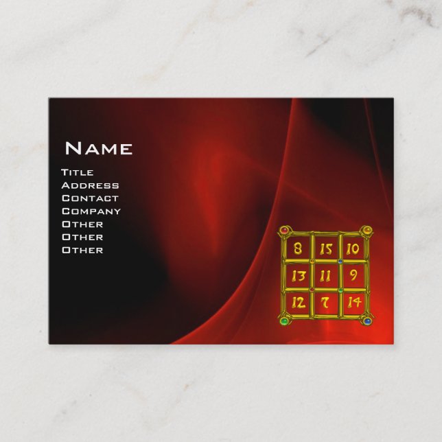 Carte De Visite CARRÉ MAGIC 33, Noir rouge (Devant)