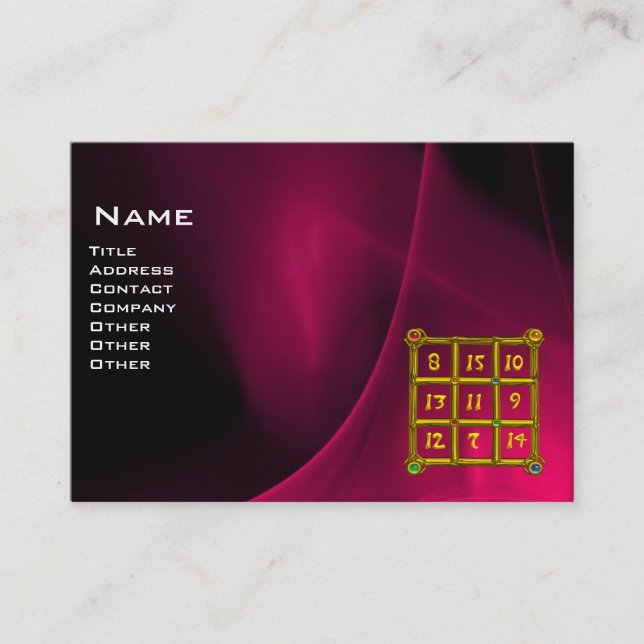 Carte De Visite CARRÉ MAGIC 33, Rose Fuchsia Noir (Devant)