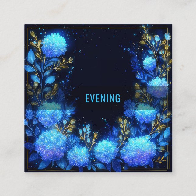 Carte De Visite Carré Magical Midnight Garden Floral (Devant)