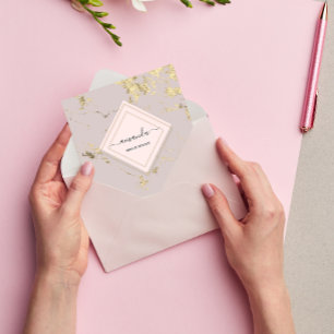 Carte De Visite Carré Maillon d'or pour cadres minimalistes professionne