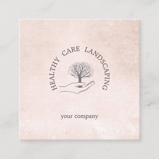 Carte De Visite Carré Main avec arbre (Devant)