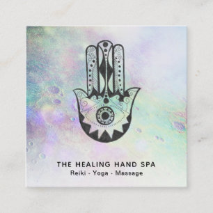 Carte De Visite Carré *~* Main Hamsa de Fatima cratères de la lune arc-e