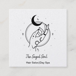 Carte De Visite Carré main occulte et lune