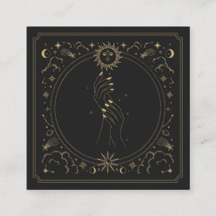 Carte De Visite Carré Mains Mystiques Ongles Longs Artiste Ongulaire Cél
