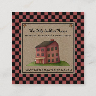 Carte De Visite Carré Maison rustique Primitive Pays Salon
