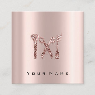 Carte De Visite Carré Makeup Beauty Blogger You-tuber Rose Logo Social