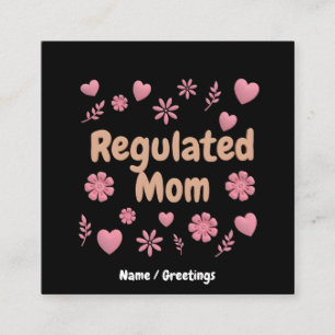 Carte De Visite Carré Maman régulée 3D Floral Rose Esthétique du Cœur