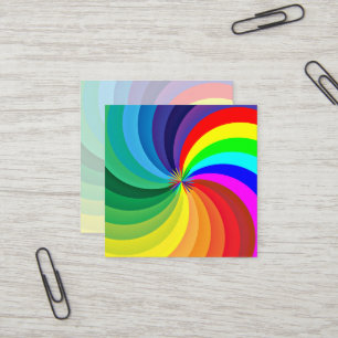 Carte De Visite Carré Mandala aux couleurs de l'arc-en-ciel-46556