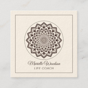 Carte De Visite Carré Mandala de coach de vie