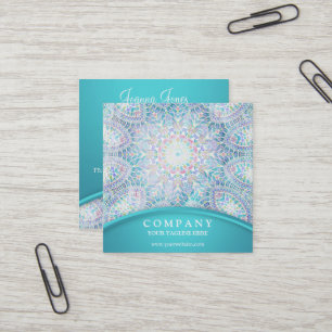 Carte De Visite Carré Mandala de flocon de neige