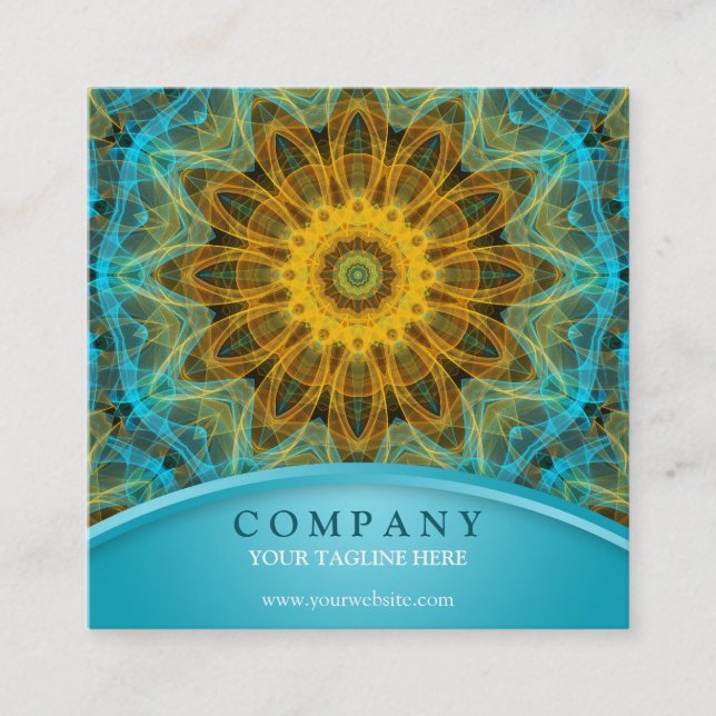 Carte De Visite Carré Mandala d'étoile d'océan (Devant)